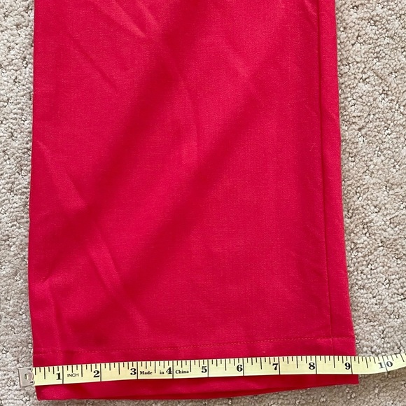 MOD DALTON Made In Italy Women’s Xmas Red Wide Leg w/Belt Loops Pants-Size L/XL - Picture 6 of 7